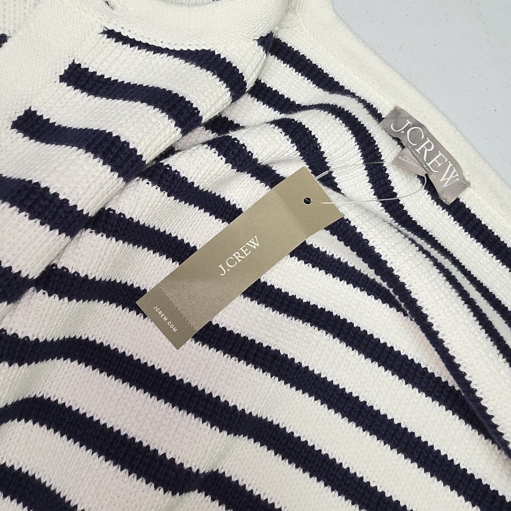 J Crew Emile Cardigan Lady Knit Jacket Size M White Navy Stripe Preppy Womens - Picture 8 of 8